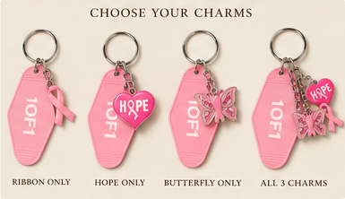1OF1 Breast Cancer Awareness Keychain