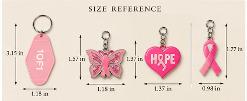 1OF1 Breast Cancer Awareness Keychain