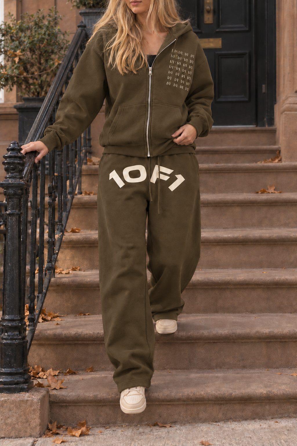 N.º 2 Conjunto de pantalón y sudadera con capucha para la calle